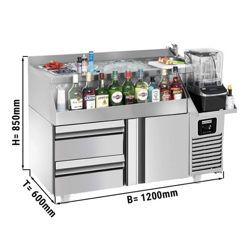 Холодильний стіл для бару GGM Gastro BGKF150#SBBGKF12