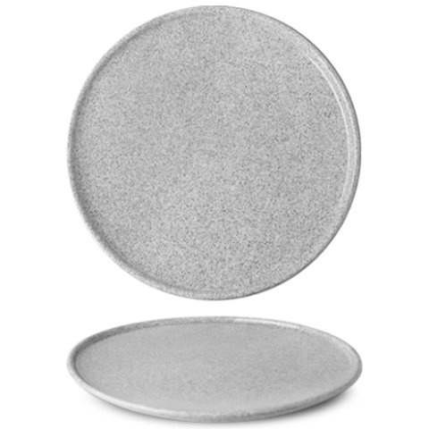 G1X2124 Тарілка кругла 24 см, колір світло-сірий, серія " Granit" (глянцеве глазування)