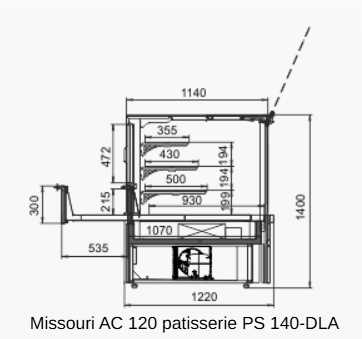 Кондитерська вітрина Missouri AC 120 patisserie PS 140-DLA 1250 Технохолод