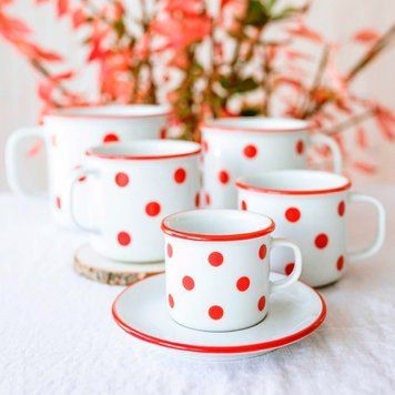 REB0625-X9132 Чашка 250 мл серія "Rote Punkte" Retro mugs