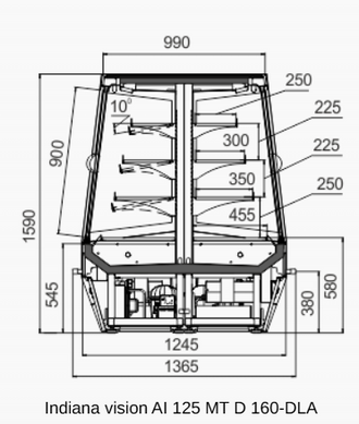 Витрина самообслуживания Indiana vision AI 125 MT D 160-DLA 1250 Технохолод
