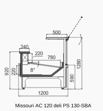 Холодильная витрина Missouri АC 120 deli PS 130-SBА 1250 Технохолод