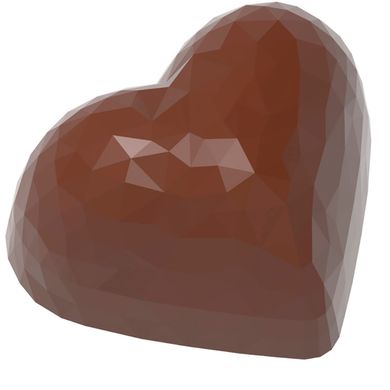 1913 CW Форма для шоколаду "Серце з гранями" 36x29,5x19 мм, 21 шт. x 13 г