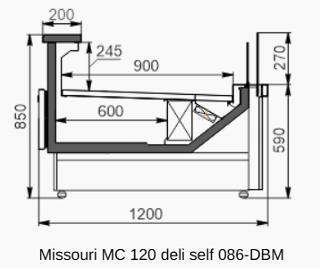 Холодильна вітрина Missouri MC 120 deli self 086-DBM 1875 Технохолод