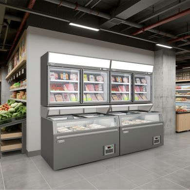 Пристінна морозильна шафа-надбудова з морозильною бонетою GGM Gastro WTGIC2#TIEGIC2