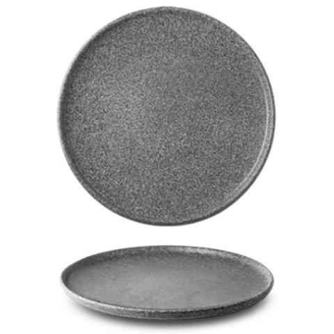 G4Y2120 Тарілка кругла 20 см ,колір темно-сірий, серія " Granit" (матове глазування)