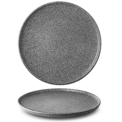 G4Y2124 Тарілка кругла 24 см,колір темно-сірий, серія " Granit" (матове глазування)
