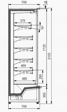 Холодильная горка Indiana medium AV 070 MT D 210-DLA 1250 Технохолод