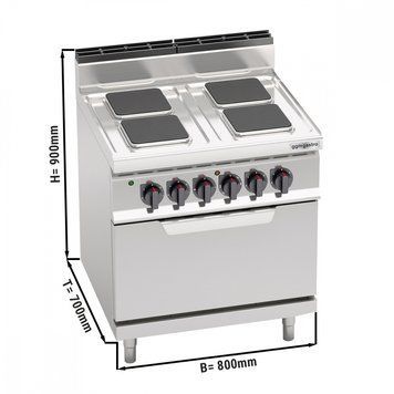 Плита електрична зі статичною електричною духовкою GGM GASTRO EHB879H+EB8S