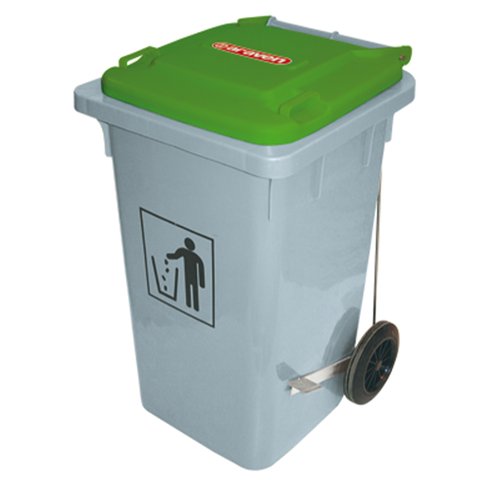 07403 Контейнер для мусора 490х525х655 мм, 80 л (зеленая крышка)