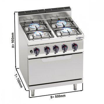 Плита газовая GGM Gastro GHB879M+EB8S