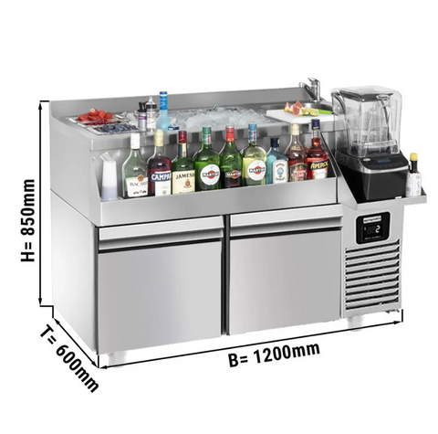 Холодильний стіл для бару GGM Gastro BGKF150#2#SBBGKF11