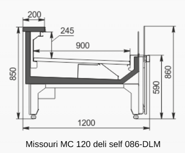 Холодильна вітрина Missouri MC 120 deli self 086-DLM 3750 Технохолод