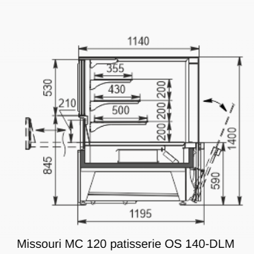 Кондитерська вітрина Missouri MC 120 patisserie OS 140-DLM 2500 Технохолод