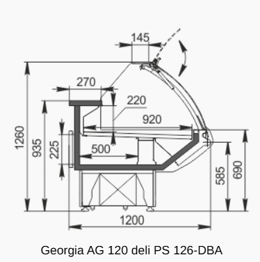 Холодильная витрина Georgia AG 120 deli PS 126-DBA 1875 Технохолод