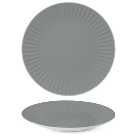 RIB2127-X9243 Тарілка кругла 27 см, колір сірий Gravel Grey, серія "Ribby color"
