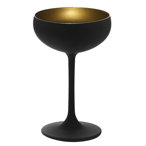 Бокал для шампанского Stoelzle Olympic матовый-черный/золотой 230 мл - 1