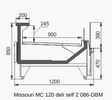 Холодильная витрина Missouri MC 120 deli self 2 086-DBM 3125 Технохолод