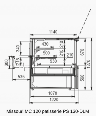 Кондитерська вітрина Missouri MC 120 patisserie PS 130-DLM 1875 Технохолод