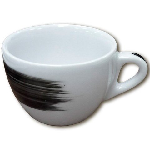35139 Чашка caffe latte 350 мл Black stroke B "Verona/Palermo Millecolori Hand Painted Brush stroke