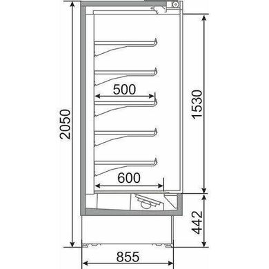 Холодильная горка (регал) Свитязь Q 150 ВС SG GOLFSTREAM с закаленным стеклом 6мм