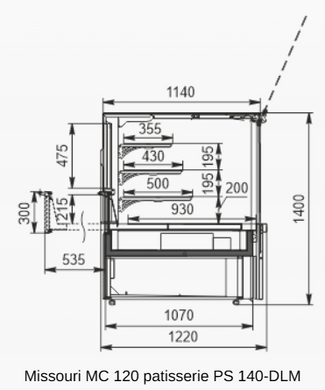 Кондитерська вітрина Missouri MC 120 patisserie PS 140-DLM 1875 Технохолод