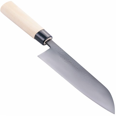 30568 Нож с односторонней заточкой Santoku black 165 мм серия "KANEYOSHI"