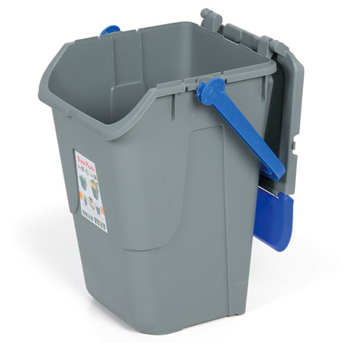 11/35GRB-BLB Контейнер для сміття 370х370 h520 мм, 35 л (сірий) з синьою кришкою та ручкою