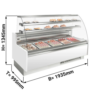 Витрина кондитерская GGM Gastro KUI191R-G