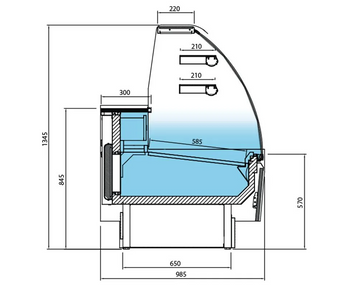 Витрина кондитерская GGM Gastro KUI251R-G