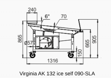 Вітрина самообслуговування Virginia AK 132 ice self 090-SLA 1875 Технохолод