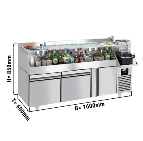 Холодильний стіл для бару GGM Gastro BGKF235#2#SBBGKF11