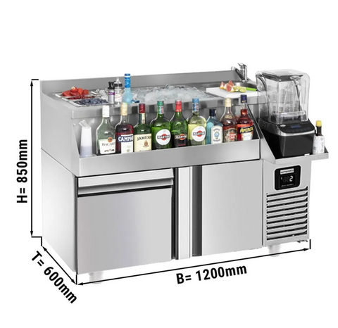 Холодильный стол для бара GGM Gastro BGKF150#SBBGKF11