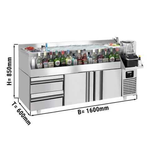 Холодильний стіл для бару GGM Gastro BGKF235#SBBGKF12