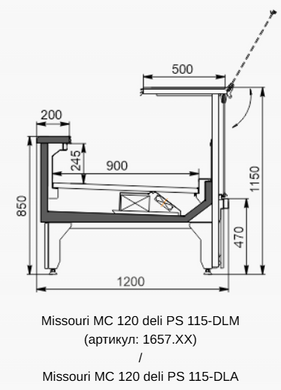 Холодильна вітрина Missouri MC 120 deli PS 115-DLM/DLA 1875 Технохолод