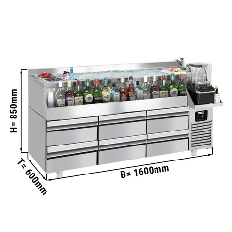 Холодильний стіл для бару GGM Gastro BGKF235#3#SBBGKF12