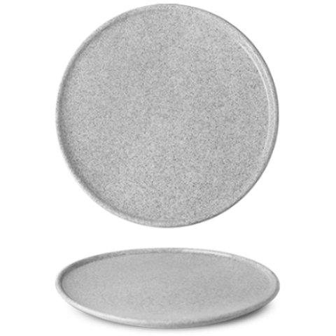 G1X2120 Тарелка круглая 20 см, цвет светло-серый, серия "Granit" (глянцевое глазирование)